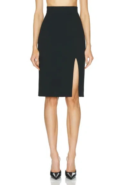 Dolce & Gabbana Deep Split Skirt In Nero