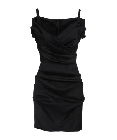 Dolce & Gabbana Deep V-neck Sleeveless Dress In Black