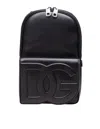 Dolce & Gabbana Deer Leather Shoulder Backpack In Black