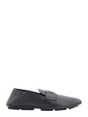Dolce & Gabbana Leather Loafers With Round Toe And Textured Finish In Black