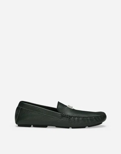 Dolce & Gabbana Deerskin Driver Shoes In Green