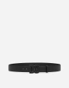Dolce & Gabbana Black Logo Leather Belt In ブラック