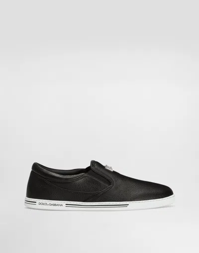 Dolce & Gabbana Deerskin Saint Tropez Sneakers In Black