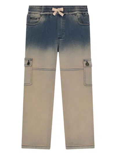 Dolce & Gabbana Kids' Dégradé Cargo Jeans In Neutrals
