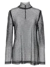 Dolce & Gabbana Delicate High Neck Mesh Blouse In Black