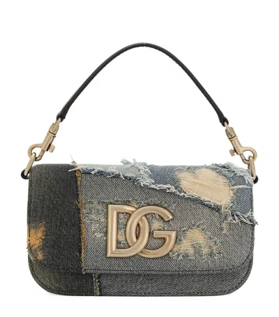 Dolce & Gabbana Denim 3.5 Shoulder Bag In Gray