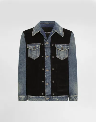 DOLCE & GABBANA DENIM AND VELVET JACKET