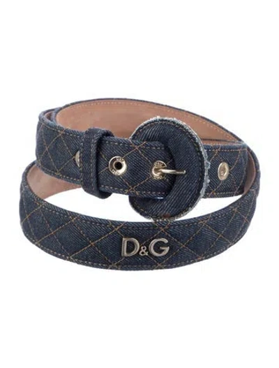 Pre-owned Dolce & Gabbana Denim Belt In Blue