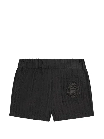Dolce & Gabbana Babies' Denim Bermuda Shorts In Black