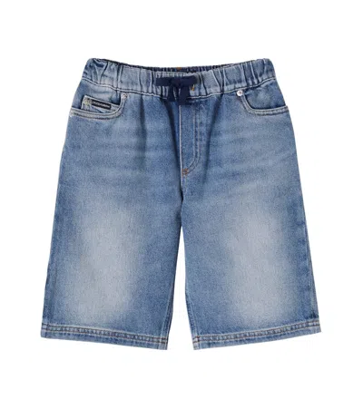 Dolce & Gabbana Kids' Denim Bermuda Shorts In Blue