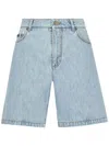 Dolce & Gabbana Cotton Denim Bermuda Shorts In Blue