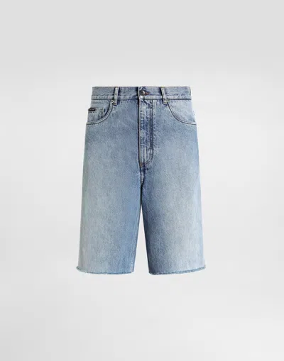 Dolce & Gabbana Denim Bermuda Shorts In Blue