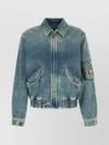 Dolce & Gabbana Blue Cotton Tag Denim Bomber Jacket