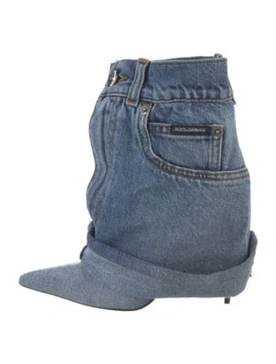 Pre-owned Dolce & Gabbana Denim Boots In Blue