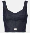 Dolce & Gabbana Cotton Denim Bra Top In Blue