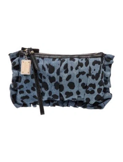 Pre-owned Dolce & Gabbana Denim Clutch In Blue