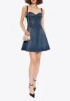 Dolce & Gabbana Elasticated Back Denim Corset Dress In Blue