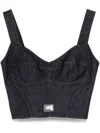 Dolce & Gabbana Cotton Denim Bra Top In Blue