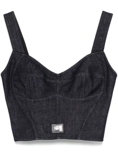 DOLCE & GABBANA DENIM CORSET TOP