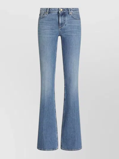 Dolce & Gabbana Denim Cotton Flared Low Rise Jeans In Blue