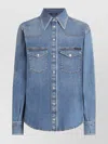 Dolce & Gabbana Denim Cotton Shirt With Chest Pockets In Blue