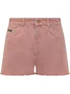 Dolce & Gabbana Regular Rise Flared Denim Shorts Clothing In Pink