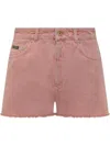 Dolce & Gabbana Regular Rise Flared Denim Shorts Clothing In Pink