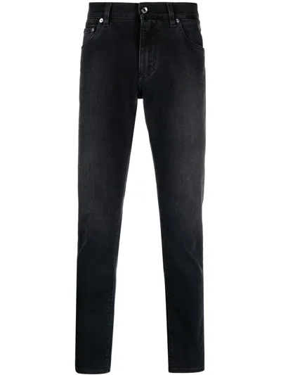 Dolce & Gabbana Denim Cotton Slim Jeans In Black