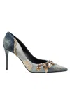 Dolce & Gabbana Dolce&gabbana Charm Embellished Pointed Toe Pump In Navy
