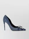 Dolce & Gabbana Denim Distressed Pumps Buckle Embellished