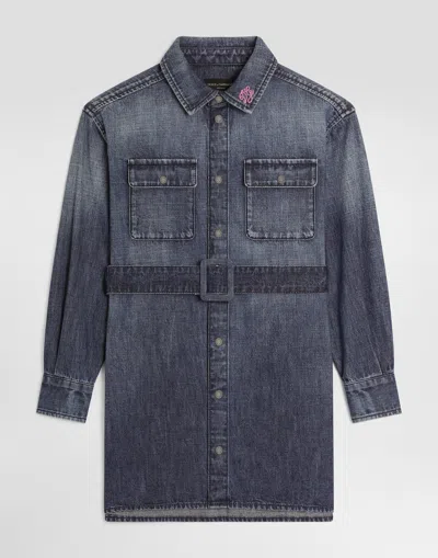 Dolce & Gabbana Kids' Denim Dress In Blue