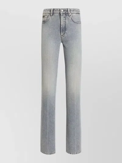 Dolce & Gabbana Denim Five Pocket Trousers Faded Wash In Blue