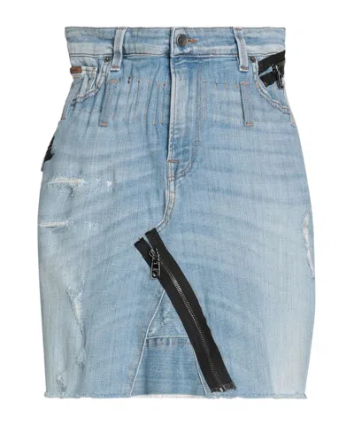 Dolce & Gabbana Denim Flared Skirt In Blue