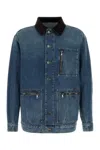 Dolce & Gabbana Corduroy-collar Denim Jacket In Blue