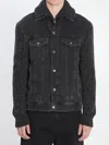 Dolce & Gabbana Tailored Denim And Wool Blend Jacket In Black