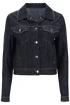Dolce & Gabbana Logo-plaque Cropped Denim Jacket In Blue
