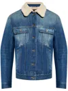 Dolce & Gabbana Logo Plaque Denim Jacket In Blue