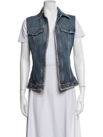 Pre-owned Dolce & Gabbana Denim Jacket In Blue/white