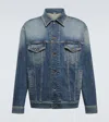 Dolce & Gabbana Washed Stretch Cotton Denim Jacket In Blue