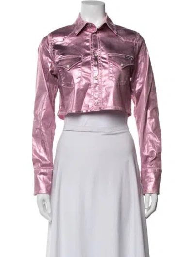 Pre-owned Dolce & Gabbana Denim Jacket In Metallic/pink