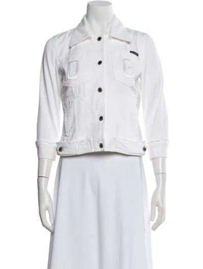 Pre-owned Dolce & Gabbana Denim Jacket In White