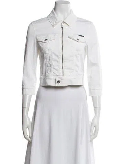 Pre-owned Dolce & Gabbana Denim Jacket In White