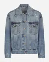 Dolce & Gabbana `flower Power` Denim Jacket In Blue