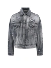 DOLCE & GABBANA DENIM JACKET WITH RIPPED EFFECT
