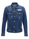 Dolce & Gabbana Blue Jacket With Classic Collar And Rips In Denim Stretch Man