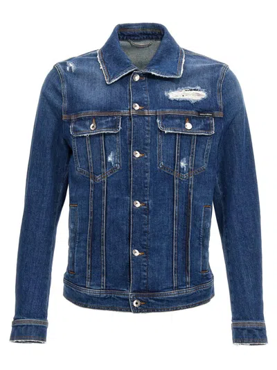 DOLCE & GABBANA DOLCE & GABBANA DENIM JACKET WITH USED EFFECT