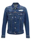 Dolce & Gabbana Blue Jacket With Classic Collar And Rips In Denim Stretch Man