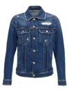 Dolce & Gabbana Blue Jacket With Classic Collar And Rips In Denim Stretch Man In Blue
