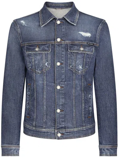 DOLCE & GABBANA DOLCE & GABBANA DENIM JACKET WITH USED EFFECT