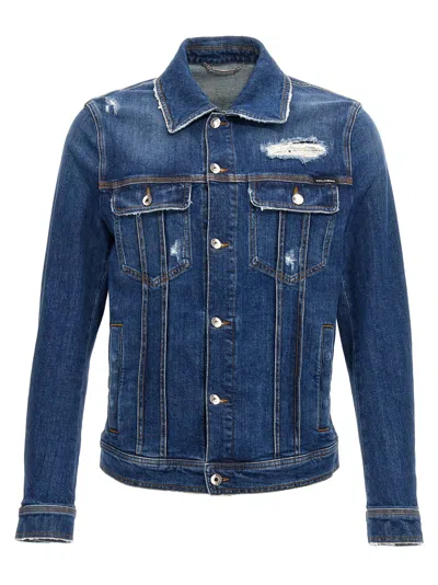 DOLCE & GABBANA DENIM JACKET WITH USED EFFECT